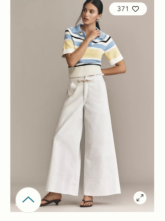 Pilcro Pants - Anthro The Full Raver High-Rise Wide Leg Jeans Pilcro Cream $178 nwot summer